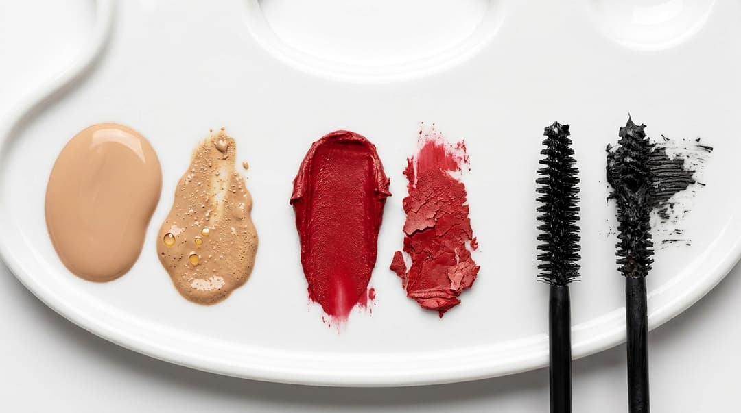 Fresh makeup textures compared with separated, dry, and clumpy formulas.