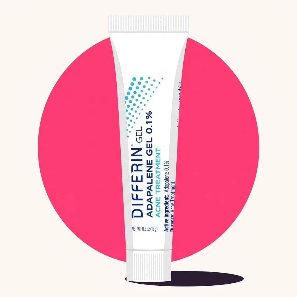 Illustration of Differin 0.1% Adapalene Gel Treatment