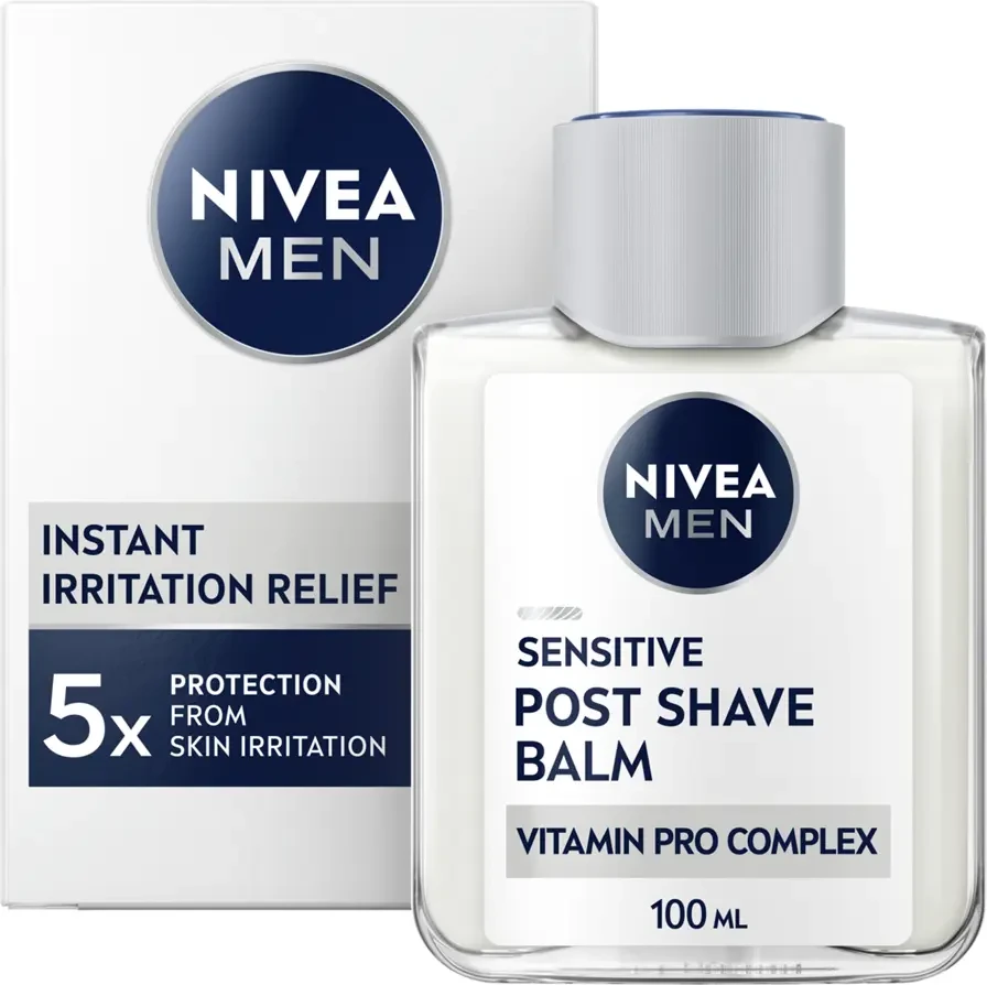Nivea Men Sensitive Post Shave Balm and its 100ml carton