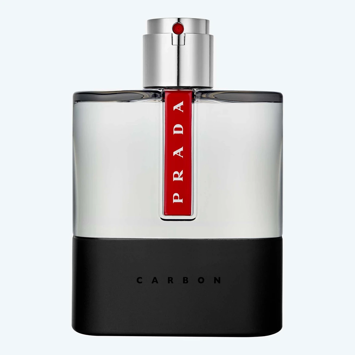 Prada Luna Rossa Carbon bottle with silver spray top and black base